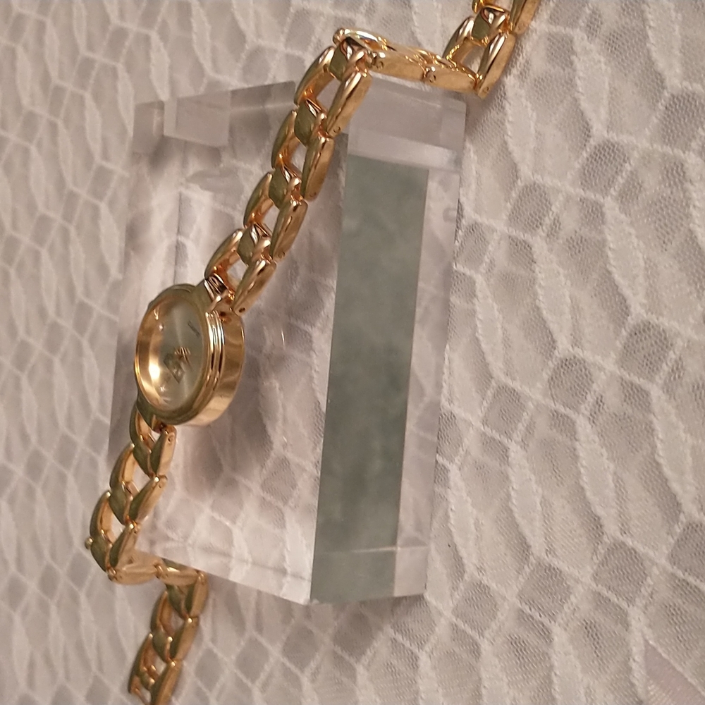 Vintage - PS Designs Gold Tone w/ Silver Face Ladies Watch -New in original box